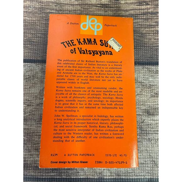 Vintage 1960s Paperback Book The Kamasutra of Vatsayana 1964 - Picture 8 of 9